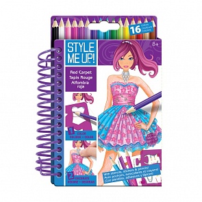 Блокнот дизайнера - Красная дорожка, с трафаретами и карандашами (Style Me Up, 1475st)